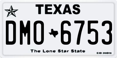 TX license plate DMO6753