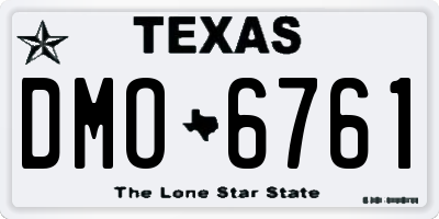 TX license plate DMO6761