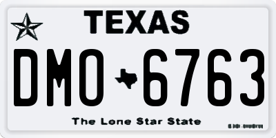 TX license plate DMO6763