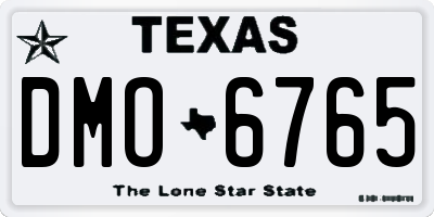 TX license plate DMO6765