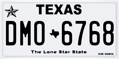 TX license plate DMO6768