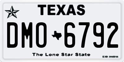 TX license plate DMO6792