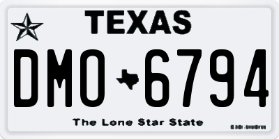 TX license plate DMO6794