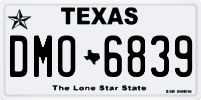 TX license plate DMO6839