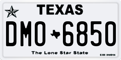 TX license plate DMO6850