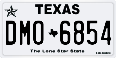 TX license plate DMO6854