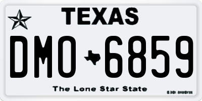TX license plate DMO6859