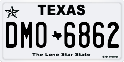 TX license plate DMO6862