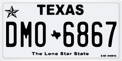 TX license plate DMO6867