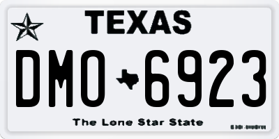 TX license plate DMO6923