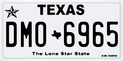 TX license plate DMO6965