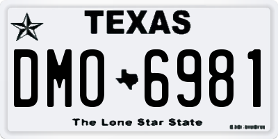 TX license plate DMO6981