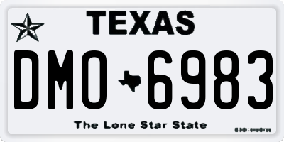 TX license plate DMO6983