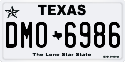 TX license plate DMO6986