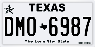 TX license plate DMO6987