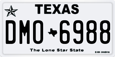 TX license plate DMO6988