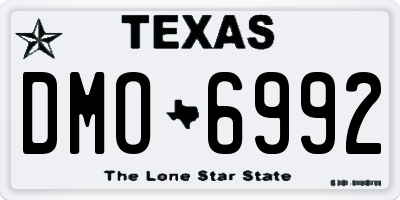 TX license plate DMO6992