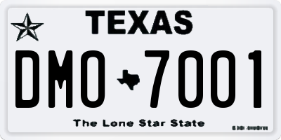 TX license plate DMO7001