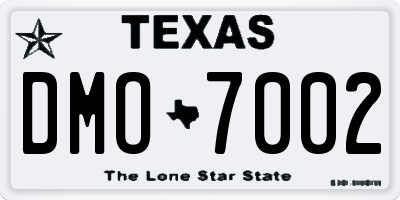 TX license plate DMO7002