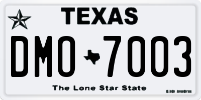 TX license plate DMO7003
