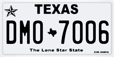 TX license plate DMO7006