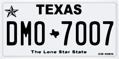 TX license plate DMO7007