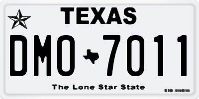 TX license plate DMO7011