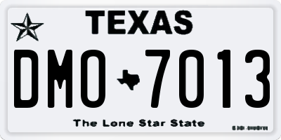 TX license plate DMO7013