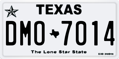 TX license plate DMO7014
