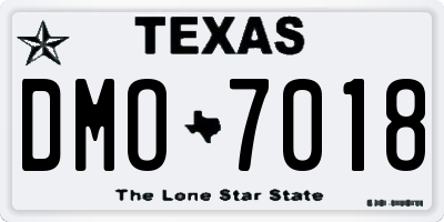 TX license plate DMO7018