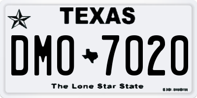 TX license plate DMO7020