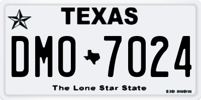 TX license plate DMO7024