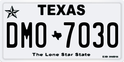 TX license plate DMO7030