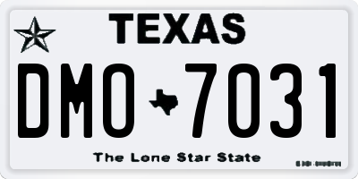 TX license plate DMO7031