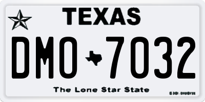 TX license plate DMO7032