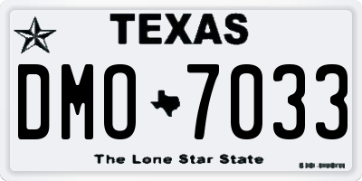 TX license plate DMO7033