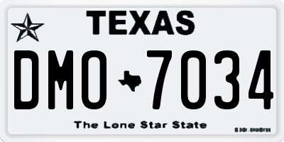 TX license plate DMO7034