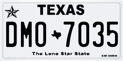 TX license plate DMO7035