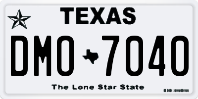 TX license plate DMO7040