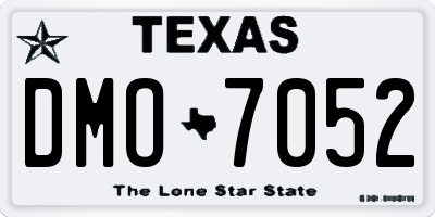 TX license plate DMO7052