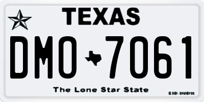TX license plate DMO7061