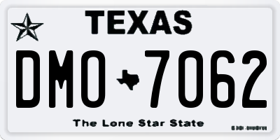 TX license plate DMO7062