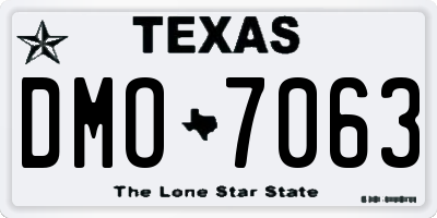 TX license plate DMO7063