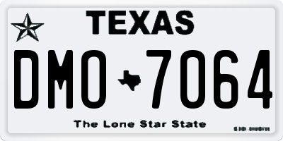 TX license plate DMO7064