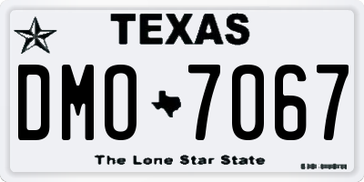 TX license plate DMO7067