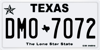 TX license plate DMO7072