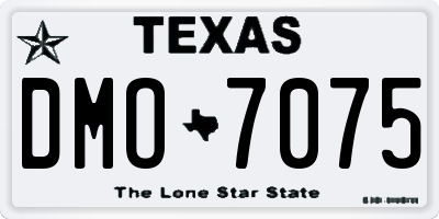 TX license plate DMO7075