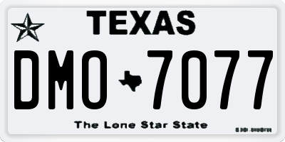 TX license plate DMO7077