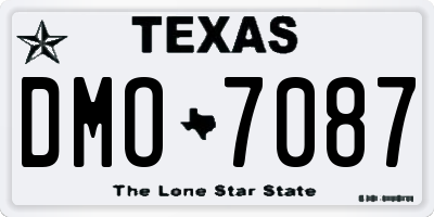 TX license plate DMO7087