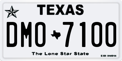 TX license plate DMO7100